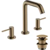 Image de hansgrohe Tecturis S - Wastafelkraan - 3-gats uitvoering - Met afvoerplug - 150mm maat - Brushed Bronze