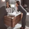 Image de hansgrohe Vivenis ééngreeps wastafelmengkraan 210 met draaibare uitloop en trekwaste Brushed Black Chrome