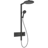 Image de hansgrohe Raindance Alive S Puro - Showerpipe - Select-knop bediening - 300mm maat - 1 straalfunctie - Brushed Black Chrome - Met thermostaat