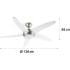 Image de Klarstein Bolero - 2-in-1 plafondventilator 134cm diameter, licht 55W vermogen, houten bladen, afstandsbediening, 50 dB, 3 draaisnelheden: snel, medium, langzaam, wit