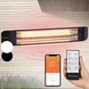 Image de Klarstein straalkachel, elektrische terras- & tuinverwarming, infraroodverwarming met WiFi-app bediening, timer, LED-display, IP65 infraroodverwarming, CO2-vrije, energiezuinige verwarming, 2400W - Thermostaat Afstandsbediening