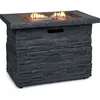 Image de Blumfeldt Anafi Gasvuurplaats, Gas Terrasverwarmer 40.000 BTU/13 kW, Vuurplaats met Afdekking, RVS Brander, Donkergrijs