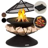 Image de Blumfeldt vuurschaal, Weerbestendige vuurschaal met grillrooster & vonkenscherm, Kleine stalen vuurschalen, Vuurplaats met grill voor terras & tuin, Vuurplaats met grillring & standaard, 55cm hoog