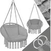 Image de tectake® - Hangstoel voor binnen en buiten, terrassen en balkonmeubels, hangstoel met frame, robuuste constructie met groot zacht kussen, hangstoel tot 100 kg - grijs