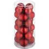 Image de tectake® Set van 24 Kerstballen - Mat, Glanzend en Glinsterend Oppervlak - Kerstballen van Robuust Plastic - Kerstversiering met Opbergbox - Kerstboomversiering - 4 cm - Rood