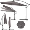Image de tectake® Parasol met Standaard 350 cm - Zonwering voor Balkons, Tuinen en Terrassen - Inclusief Beschermhoes - Grote Zweefparasol met Zwengelsysteem - Stevig Frame - Grijs