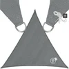 Image de tectake® Driehoekig zonnescherm met UV-bescherming - Licht- en scheurbestendig, ademend - Zonwering voor tuin, balkon en terras - Inclusief spankabels - 6x6x6 m - Grijs