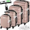Image de tectake® 4-Delige Kofferset - Koffers van ABS met Harde Schaal - Lichtgewicht Koffer met TSA-Cijferslot en Bagageweger - Bagage Set met Ruimbagage Grote Koffer (106L, 76L & 55L) en Handbagage Koffer (31L) - Reiskoffer - Roségoud