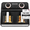 Image de tectake® Dubbele Airfryer Samurai - Airfryer XXL - 8L inhoud - 2400W - 7 bakprogramma's - 2 Lades - Dubbele mand - Dual zone technologie - Heteluchtfriteuse