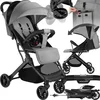 Image de tectake® - Buggy kinderwagen Finn - Lichtgewicht plooibuggy - Inklapbaar en met opvouwbare en zonwerende kap - Draagkracht 15kg - Grijs