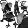 Image de tectake® Buggy - Kinderwagen - Inklapbaar, 5-Puntsgordel, Verstelbare rugleuning en beensteun - Met rem, lichtlopende wielen - Praktische opbergmand - Zwart/grijs