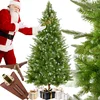 Image de tectake® kunstkerstboom - 180 cm - kerstboom met spuitgietwerk en PVC-naalden - levensechte - besneeuwde - buigbare dennentakken - kunstkerstboom met houten standaard als kerstversiering