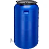 Image de Garronda 250L Kunststof Trommel Met Deksel   Regenton met Kraan - Vat - HDPE - Voedselvat - Tuin Hobbock   Blauw - GD-STE-BarrelFR