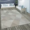 Image de Paco Home Buiten Vloerkleed Platweefsel Geometrisch Patroon Ruitpatroon In Beige 80x150 cm