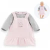 Image de Corolle poppenjurk met shirt - Babypop kleding 30cm roze ribstof.