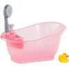Image de Corolle poppenbad badkuip roze met douche en badeend speelgoed.