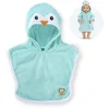 Image de Corolle badcape babypop pinguin 36cm - poppenaccessoire blauw.