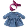 Image de Corolle poppen jeansjurk met sjaal - babypop kleding 36cm denim.