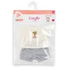Image de Corolle poppenoutfit T-shirt en korte broek babypop 36cm grijs.