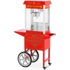 Image de Popcornmachine met trolley - Retro design - 195 / 235 °C - rood - Royal Catering