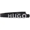 Image de HUGO Leren Riem Zula Leather Belt 1,5 cm W90 Black Zwart