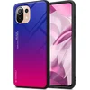 Image de Cadorabo Hoesje geschikt voor Xiaomi Mi 11 LITE (4G / 5G) / 11 LITE NE in PAARS - ROOD - Tweekleurige beschermhoes van TPU-silicone Case Cover en achterzijde van gehard glas