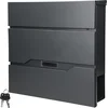 Image de ML-Design brievenbus met krantenvak, antraciet, 37x11x36,5 cm, roestvrij staal