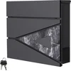Image de Brievenbus met krantenvak 37x36,5x11 cm antraciet/zwart marmer-look staal ML design, modern driehoekig ontwerp