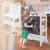 Image de Leertoren 2in1 voor kinderen vanaf 1 jaar Wit gemaakt van hout incl. bord by Joyz