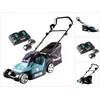 Image de Makita DLM 382 PF2 accu grasmaaier 36 V ( 2x 18 V ) 38 cm 40 l + 2x accu 3.0 Ah + dubbele lader