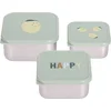 Image de Lässig Opvang en bewaarbakjes van RVS Snackbox 3-delige set - Happy Fruits Lemon
