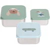 Image de Lässig Tiny Team Dog Snackbox - 3 Stuks - RVS - Groen