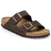 Image de Birkenstock - Arizona Suède Mocha Bruin Smal Voetbed - Maat 41