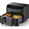 Image de GOURMETmaxx Airfryer met Dubbele Kamer 2x3,5 L Zwart met Touchdisplay en Timer Energiezuinig Frituren 10 Programma’s 2400 W