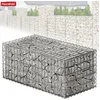 Image de FLOORDIREKT Schanskorf Lenox - Verzinkt Stalen Mand - voor Decoratieve Privacyschermen & Tuinprojecten - 100 x 50 x 50 cm - Zilver