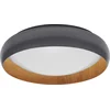 Image de LEDVANCE ORBIS Livia LED plafondlamp met metalen ring, grijs/hout decor, 24W, 1200lm, 3000K, 430mm, 830 vriendelijk warm wit, dimbaar in 3 niveaus door te klikken, IP20, inclusief schroeven/pluggen