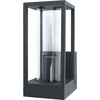 Image de OSRAM buitenwandlamp E27, aluminium, helder glas, IP44, donkergrijs, rechthoekig design, 140 x 110 x 245 mm, montagemateriaal inbegrepen