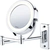 Image de Beurer BS 59 Make up spiegel - Wand en staand - LED verlichting rondom - Tweezijdig - 5x Vergroting - Rond: doorsnede 11cm - Incl. batterijen - 3 Jaar garantie