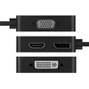 Image de ICY BOX USB-C Adapter [1x USB-C - 4x DisplayPort, HDMI, DVI, VGA] IB-DK1104-C, 4-in-1 Type-C® zu HDMI® oder DisplayPort