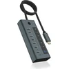 Image de ICY BOX IB-HUB1457-C31 USB 3.2 Gen 1 (3.1 Gen 1) Type-C 10000 Mbit/s Blauw, Grijs