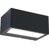 Image de LUTEC Gemini Square Small - Wandlamp voor buiten - Up & Down - Aluminium - LED - 700 Lumen - 10.5W - 4000K wit licht- Donkergrijs