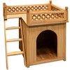 Image de Cadoca Kattenhuis - Balkon Buiten 2 Verdiepingen 53,5x54,5x64,5cm - Hout