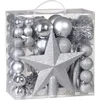 Image de Deuba Kerstboomballen - Set van 77 Kunstof Mat Glanzend - Zilver