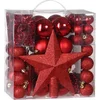 Image de Deuba Kerstboomballen - Set van 77 Kunstof Mat Glanzend - Rood
