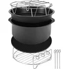 Image de Monzana Heteluchtfriteuse Accessoires Set - 8-delig Metaal   Zwart