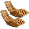 Image de Casaria Ligstoel - 2 Stuks FSC®-gecertificeerd Acacia Hout   Bruin