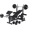 Image de Gorilla Sports Universele Halterbank zwart + 100 kg Halterset - Gripper Kunststof