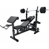 Image de Gorilla Sports Universele Halterbank + 40 kg Halterset - Kunststof - Halterstang met gewichten