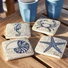 Image de LOBERON Onderzetter set van 4 Faune Marine blauw/beige