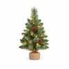 Image de Yorbay Mini Kunstkerstboom 40 cm - LED - Sneeuw en Dennenappels